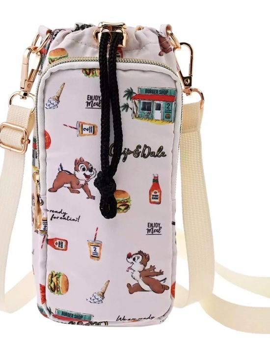 Disney Store Japan Handbags - Disney Japan Exclusive Chip and Dale Holiday 2026 Water Bottle Bag with Strap